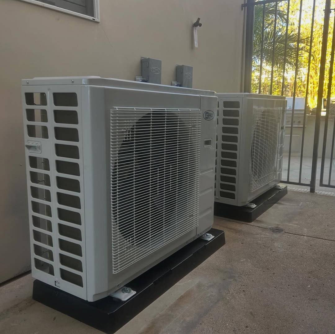Heat pump condensers installed by Coastal Comfort San Diego